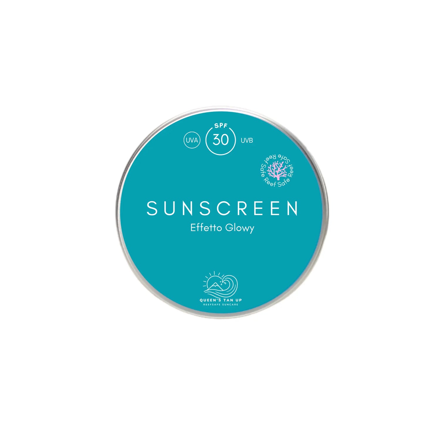 Crema solare effetto Glow SPF 30 Reef Safe - GLOWY SUNSCREEN - QUEEN'S WOOD WORLD