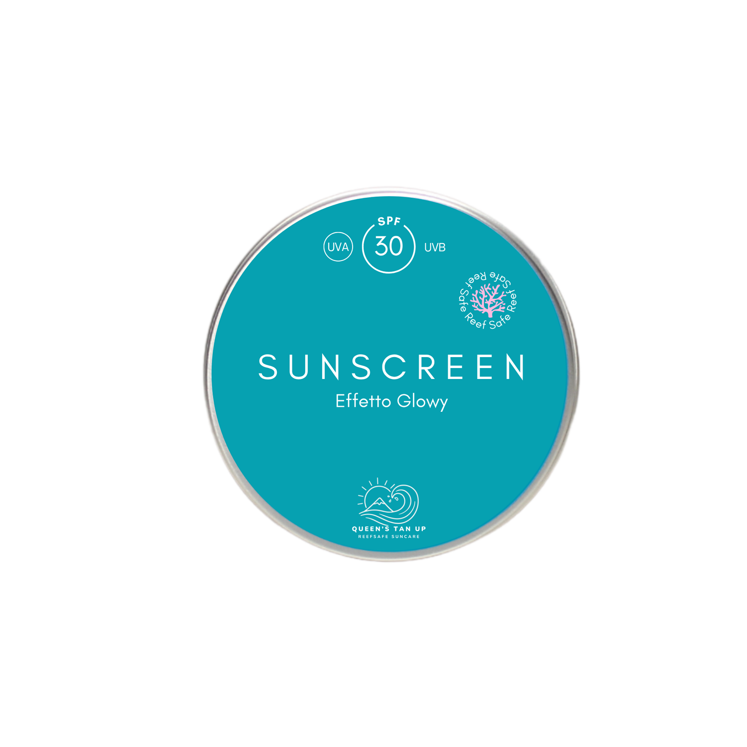 Crema solare effetto Glow SPF 30 Reef Safe - GLOWY SUNSCREEN - QUEEN'S WOOD WORLD