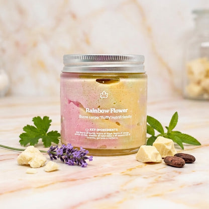 Burro corpo fluffy nutriFriendly - Rainbow Flower QUEEN'S WOOD WORLD