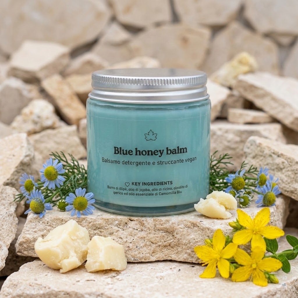 Blue honey balm - Burro detergente, struccante per il viso QUEEN'S WOOD WORLD